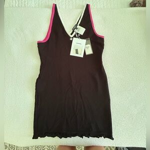 Chanel Black Mini Dress with Pink Trim